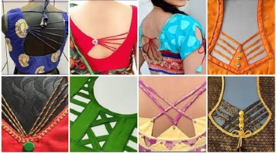 New Different Dori Style Silk Saree Blouse Designs