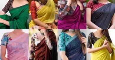 New Plain Saree With Printed Blouse Designs