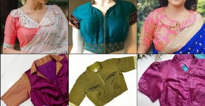 Very Beautiful  New Latest Collar Back Neck Blouse Designs – Blouse Designs