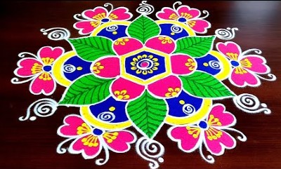 New Sankranthi Chukkala Muggulu Color Muggulu