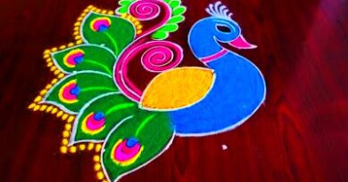 New Year Special  Peacock Rangoli 2023