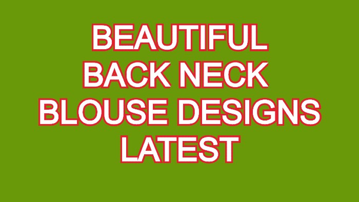 Latest New Blouse Back Neck Designs – Blouse Designs