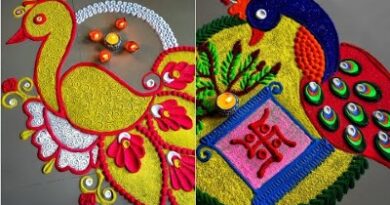 Peacock Rangoli Designs / Colour Muggulu – Rangoli Designs