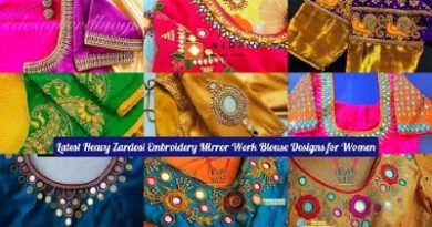 Latest New Heavy Jewellery  Embroidery Mirror Work Blouse Designs