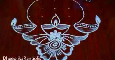 Easy  Beginners 7 – 1 Dots New Rangoli Designs