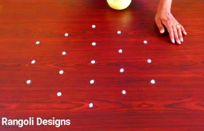 Simple and Easy  5 – 3 Dots New Rangoli  Designs