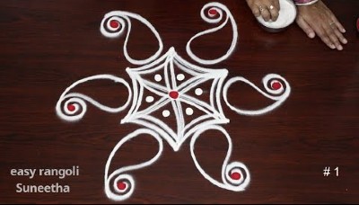 2 Very Easy Beginners Rangoli Designs