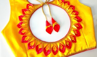 New Latest Paithani Model Yellow Blouse Cutting and Stitching