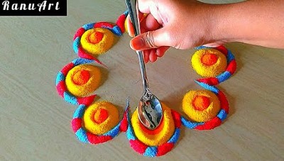 Simple and Easy  Festival Rangoli Kolam Design