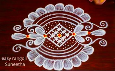 New Amazing Flower Rangoli 3 – 1 Dots Muggulu