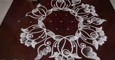 New Stunning 9 Dots Rose Flower Rangoli Designs
