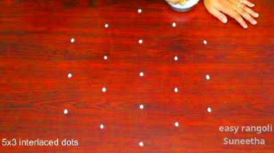 Beautiful Trendy Kolam Muggulu With 5 Dots