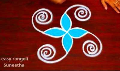 New 2 Different Style Rangoli  Designs With 3 Dots