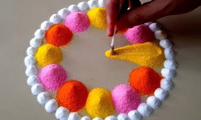 Simple New Colors Rangoli Designs