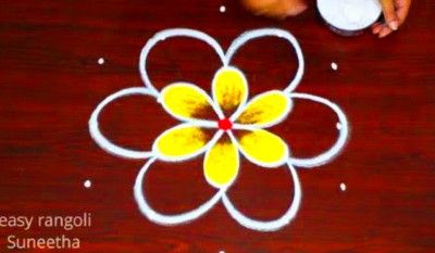 Very Easy Traditional 5 Dots Rangoli Designs