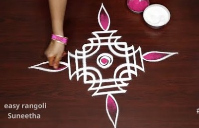 2 Very Simple Dots Rangoli Kolam Designs