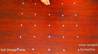 Beautiful 5 Dots Flower Rangoli Designs