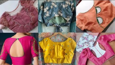 New Back Neck Patch Work Blouse Designs