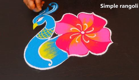 Simple and Easy Peacock Rangoli Designs Latest Rangoli Desings