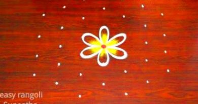 Beautiful 7 Dots Flower Creative Rangoli Designs