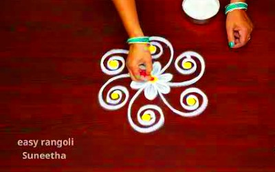 Easy Trendy New Lotus Rangoli Designs