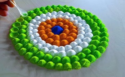 Independence Day Peacock New Satisfying Rangoli Designs