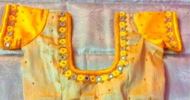 New Designer Simple Mirror Work Blouse Designs on Stitched Blouse