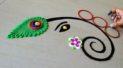 New Easy Rangoli Designs For Ganesh Chaturthi  Easy Rangoli