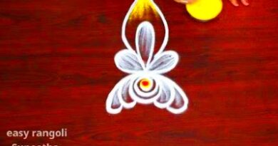 2 New Easy  Muggulu Simple Flower Kolam Rangoli Designs