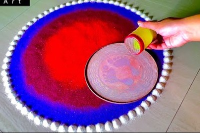 New Latest Simple Diwali Rangoli Easy Color Muggulu