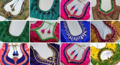 New Back Neck Patch Work Blouse Designs