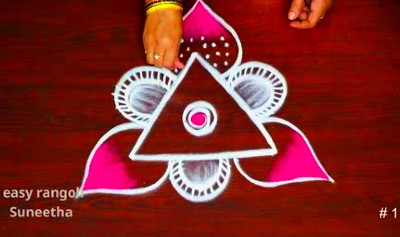 New Easy Kolam Muggulu With 3 Dots