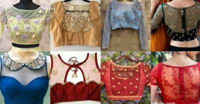 New  Fabric Netted Model Blouse Designs