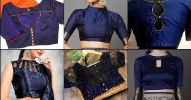 Stylish New Model Navy Blouse Back Neck Designs – Blouse Designs