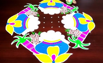 New Bhogi Kundala Muggu Easy Rangoli