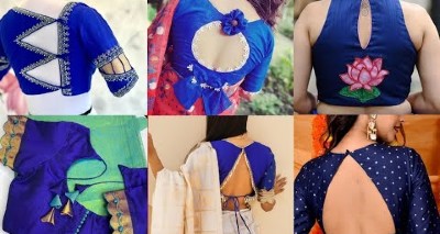 New Blue Color Simple Blouse  Designs